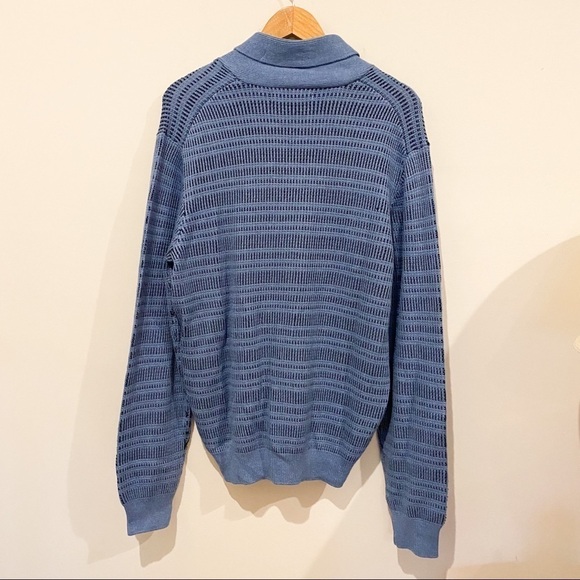 Perry Ellis Men's Marled Shawl Striped Sweater. Size Large - Picture 3 of 7